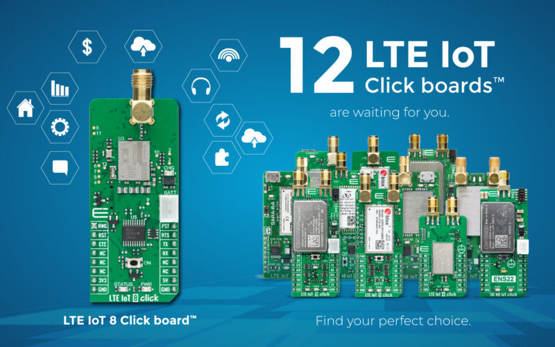 MIKROE introduces $79 LTE IoT 8 Click board for wearables, asset tracking, monitoring and metering